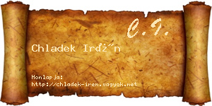 Chladek Irén névjegykártya